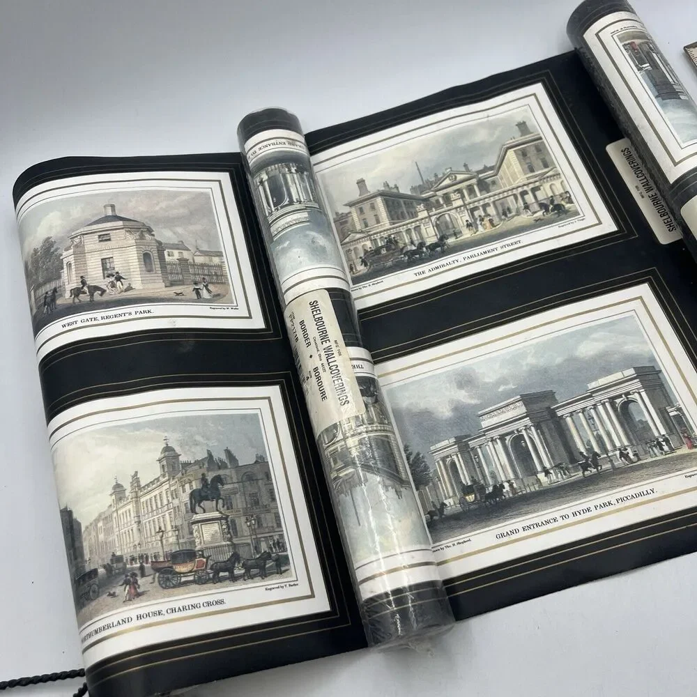 Lot 3 Shelbourne Wallpaper Border H. Shepard London Scenes 5 yd Prepasted